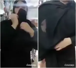 يلعب بطيز الزبونة المنقبة في المحل