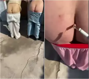 يشعل المفرقعات النارية بطيازهم