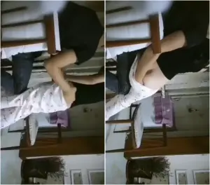 تحرش محارم حقيقي يلعب بطيز اخته وهو يدرس