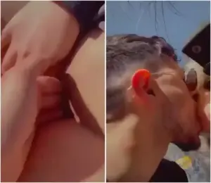 سوري يفرك كسها بالغابة