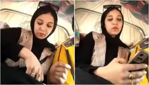 يصور وش المحجبة القارح في الاتوبيس وهي عارفة