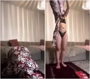 خديجة اليافعي تصلي بالبكيني وتعرض طيزها